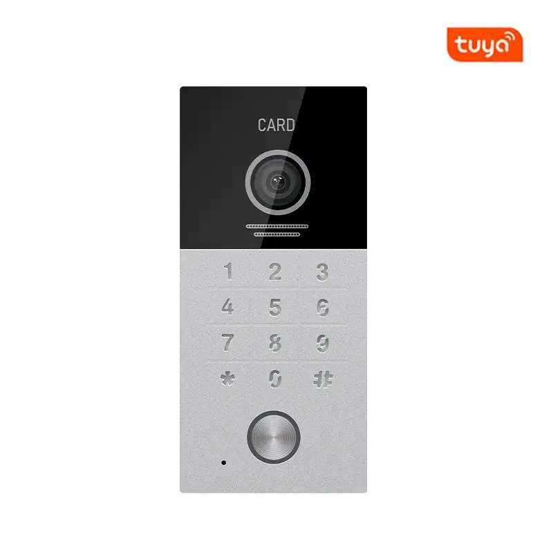 hot sale tuya smart ip wifi video home door intercom with rfid access and keypad camera doorbell for door entry