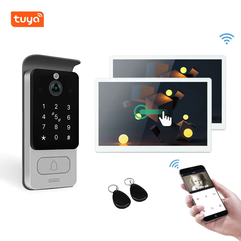 8inch video intercom kit for single house with RFID