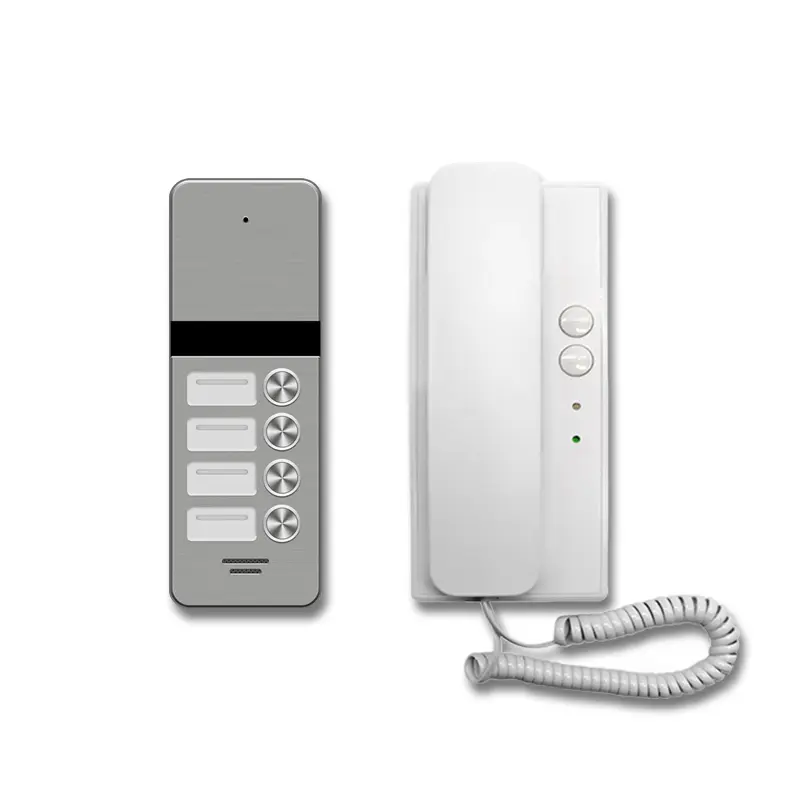 2 Wire Audio Intercom System For 4-family