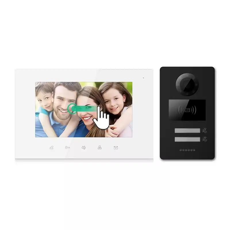 2wire BUS video door phone intercom smart doorbell interphone with IC card unlock control