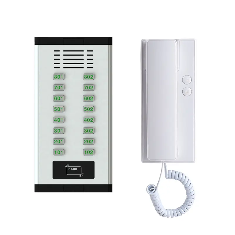 2 Wire Audio Door Phone for 16 apartments