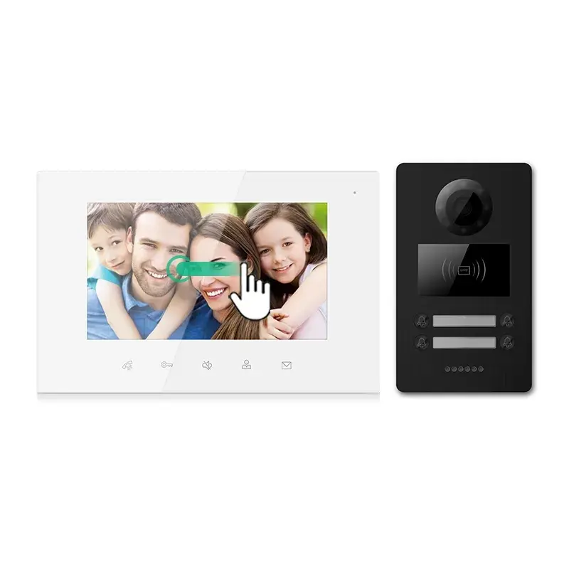 2wire BUS video door phone intercom smart doorbell interphone with IC card unlock control