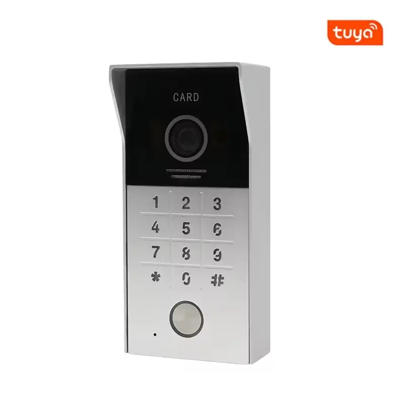 hot sale tuya smart ip wifi video home door intercom with rfid access and keypad camera doorbell for door entry