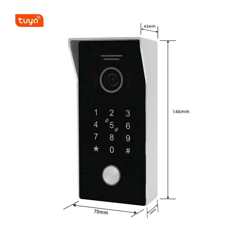 WiFi Video Door Phone Works with smartphone by App Tuya