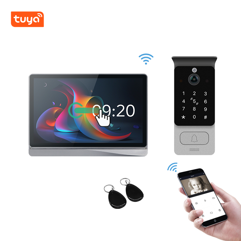 10inch video intercom kit for single house with RFID and pin code